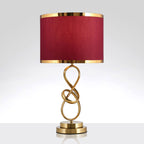 LuxeLite | Lampe De Table Moderne Légère Avec Anneau En Tissu Rouge | Valuna