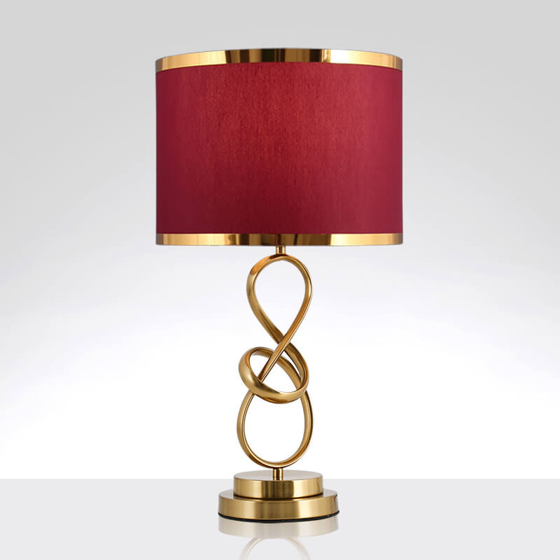 LuxeLite | Lampe De Table Moderne Légère Avec Anneau En Tissu Rouge | Valuna