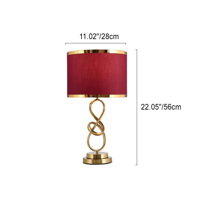 LuxeLite | Lampe De Table Moderne Légère Avec Anneau En Tissu Rouge | Valuna