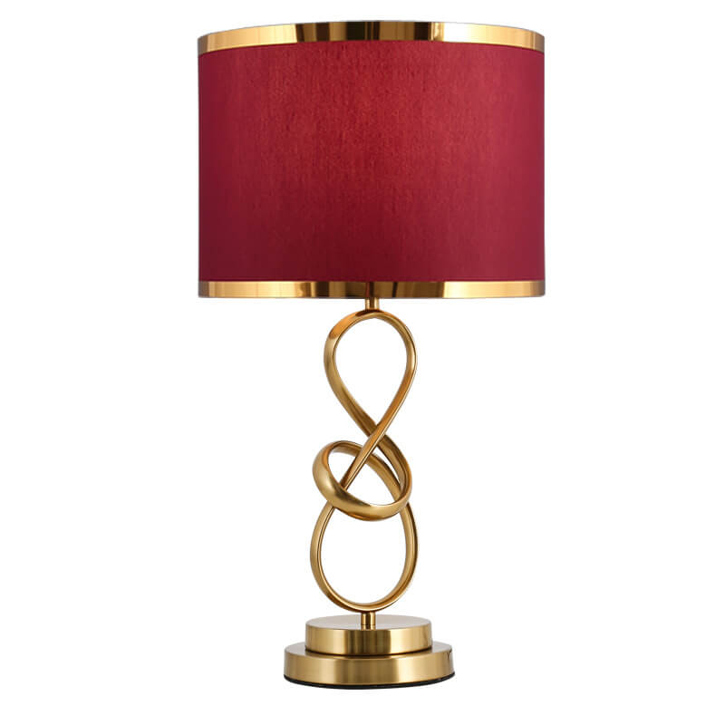 LuxeLite | Lampe De Table Moderne Légère Avec Anneau En Tissu Rouge | Valuna