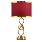 LuxeLite | Lampe De Table Moderne Légère Avec Anneau En Tissu Rouge | Valuna