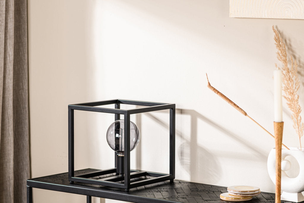 Lampe de Table Tibor en Métal Noir | Éclairage d’Accent Moderne & Élégant | Valuna