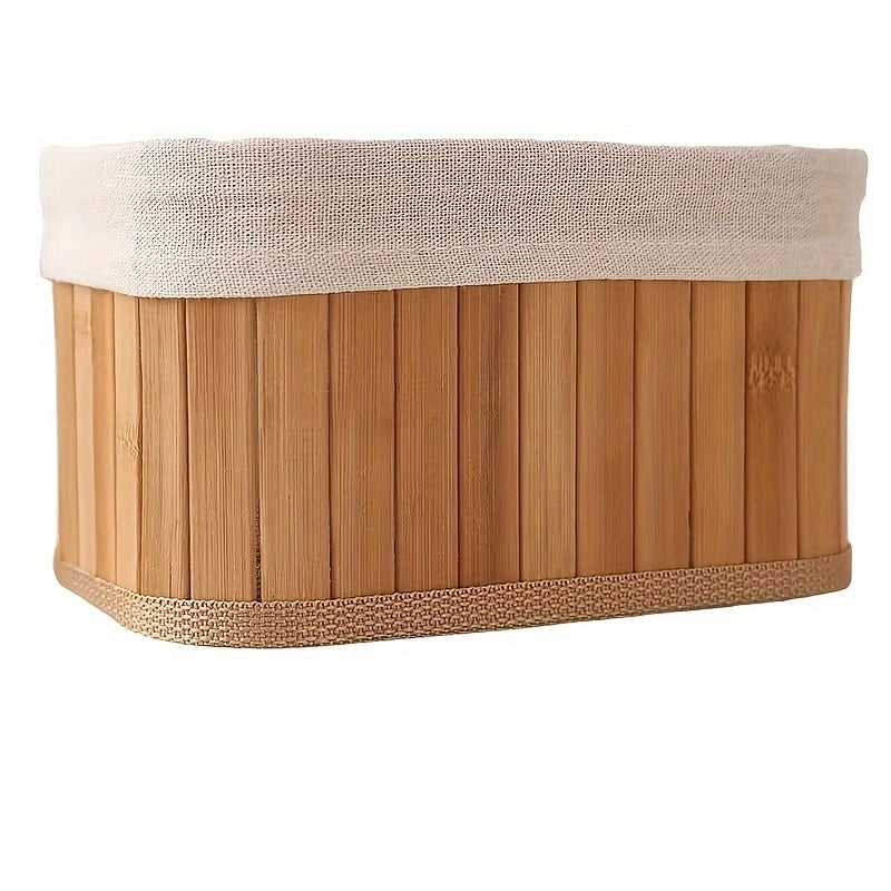 Ensemble de 4 Paniers en Bambou avec Doublure en Coton Amovible - Valuna