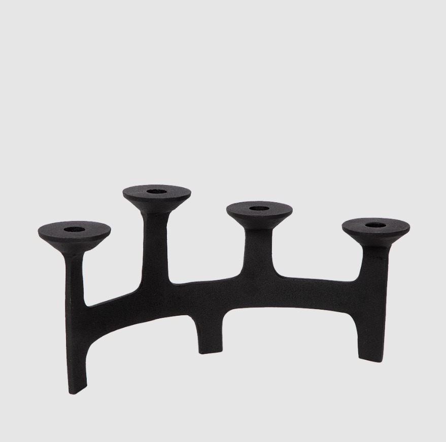 Bougeoir Noir Mat | Ensemble Amour 4‑pièces pour Ambiance Élégante et Chaleureuse | Valuna