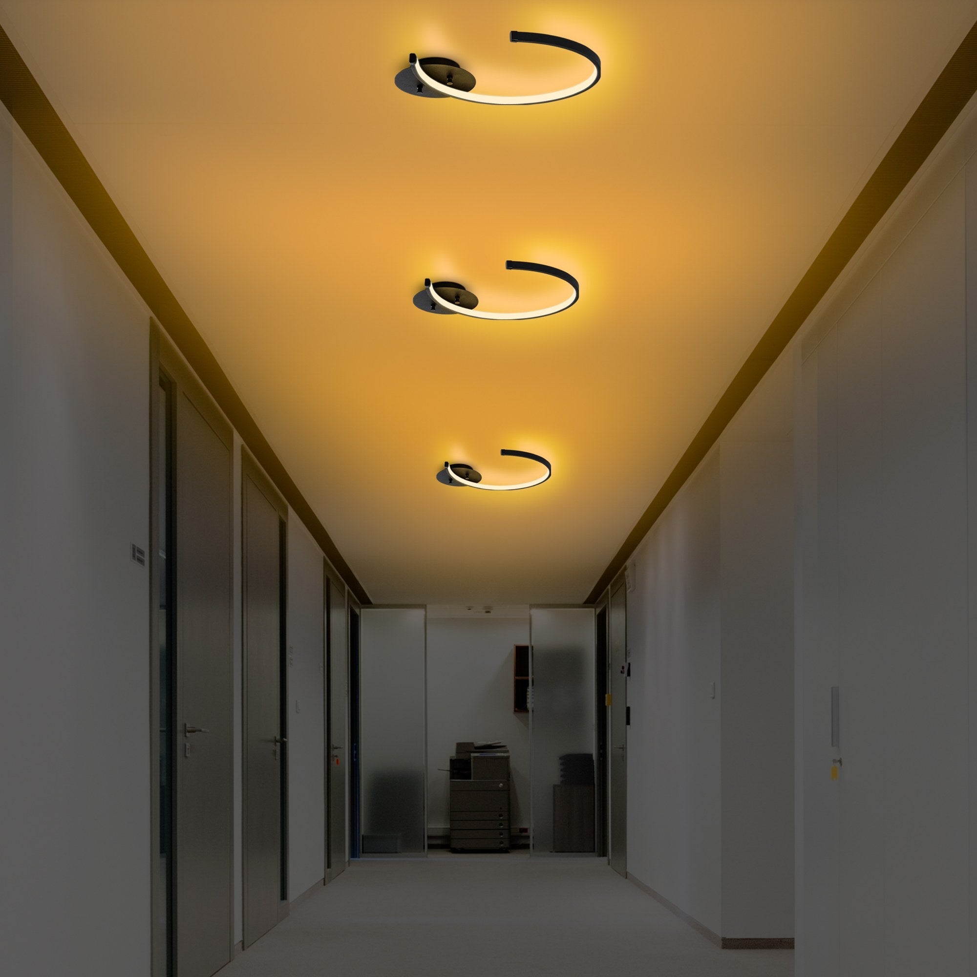 Plafonnier Lunaris en Métal Noir | Suspension Moderne et Minimaliste | Valuna