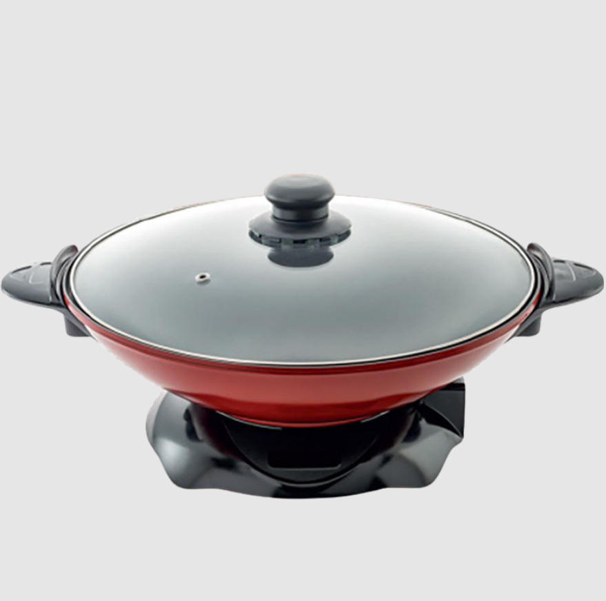 Wok Haute Puissance 1500 W Rouge | Idéal pour Sauter & Mijoter | Valuna