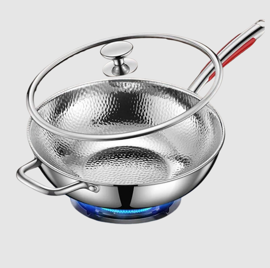 Cuistron | Wok en Titan Premium avec Fond Rond pour Cuisinières à Induction et Sautés Faciles | Valuna