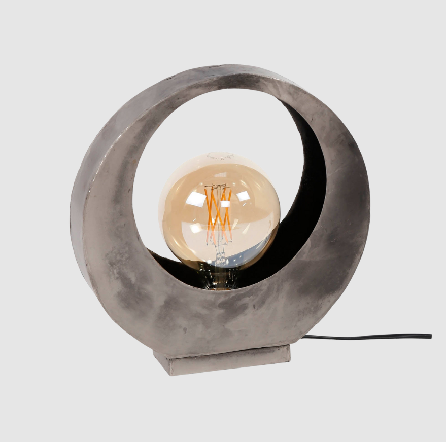 Lampe de Table Mia Industrielle Métal | Luminaire Rond à Structure Ouverte | Valuna