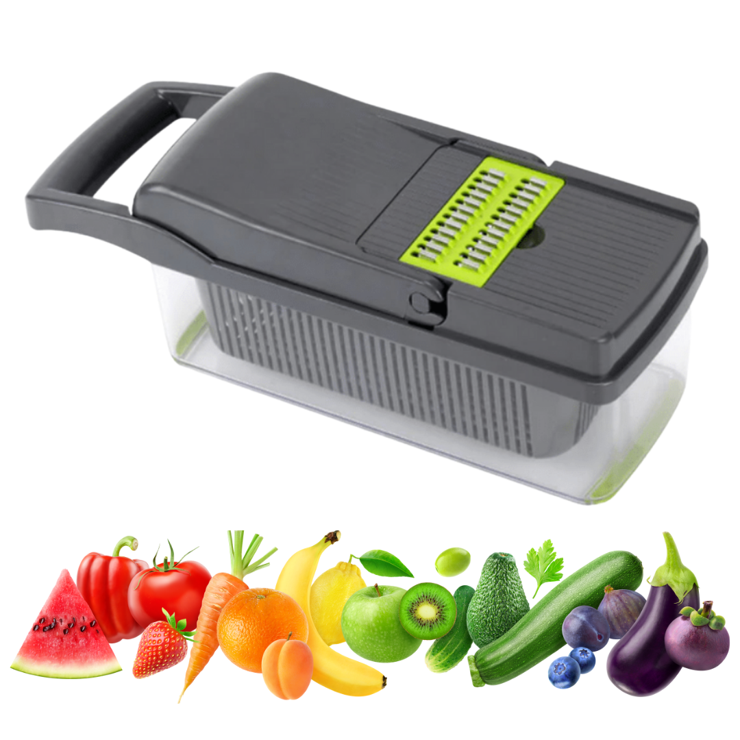 SliceMaster Mandoline 8‑en‑1 Multifonctions | Trancheuse Compacte pour Légumes & Fruits avec 7 Lames | Valuna