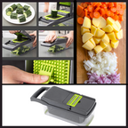 SliceMaster Mandoline 8‑en‑1 Multifonctions | Trancheuse Compacte pour Légumes & Fruits avec 7 Lames | Valuna