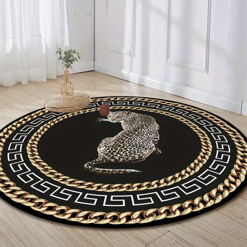 LeoparRound | Tapis Rond À Motif Léopard Pour Une Décoration Intérieure Élégante Et Un Confort Absolu | Valuna