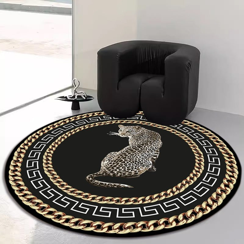 LeoparRound | Tapis Rond À Motif Léopard Pour Une Décoration Intérieure Élégante Et Un Confort Absolu | Valuna