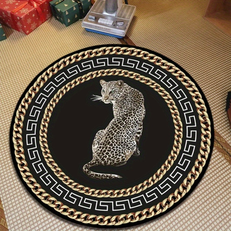 LeoparRound | Tapis Rond À Motif Léopard Pour Une Décoration Intérieure Élégante Et Un Confort Absolu | Valuna