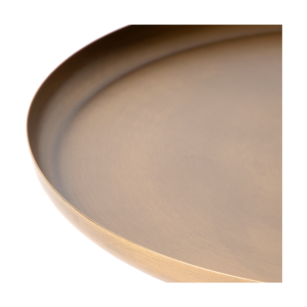Plateau de Service Laiton Antique Eleo M 34 cm | Élégant Organisateur pour Maison & Repas | Valuna