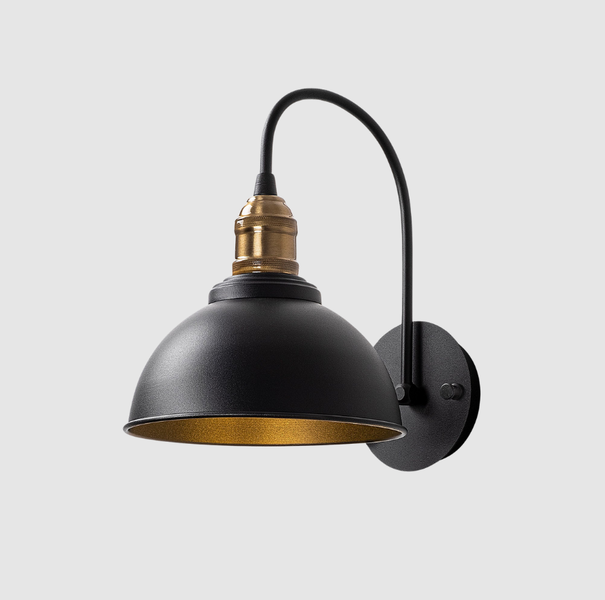 Applique Murale Bane Métal Noir | Lampe Industrielle Murale | Valuna