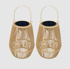 CageRattan Lampes Solaires | Lampes Solaires en Bambou - Lanterne Suspendue Étanche | Valuna