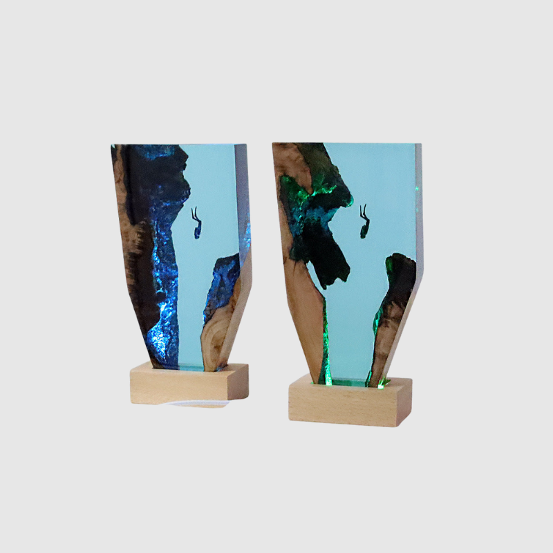 Lampe de Table Plongée en Fonds Marins | Décor Lumineux en Résine | Valuna