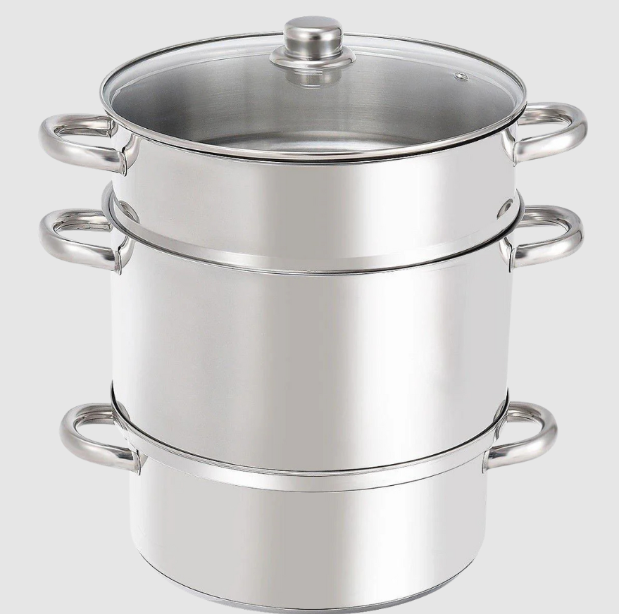 Casserole Vapeur-Extracteur 11 Qt en Acier Inoxydable | Jus & Vapeur Multifonction | Valuna