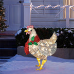 Poulet Lumineux | Décoration De Noël Avec Écharpe Festive | Valuna