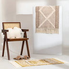 MoroccanBeige | Tapis Marocain Beige Microfibre – Tissé Main, Durable & Lavable En Machine | Valuna