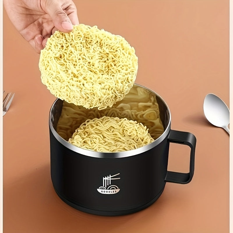 Grand Bol à Nouilles 1,3 L Inox | Couvercle Thermo‑résistant | Valuna