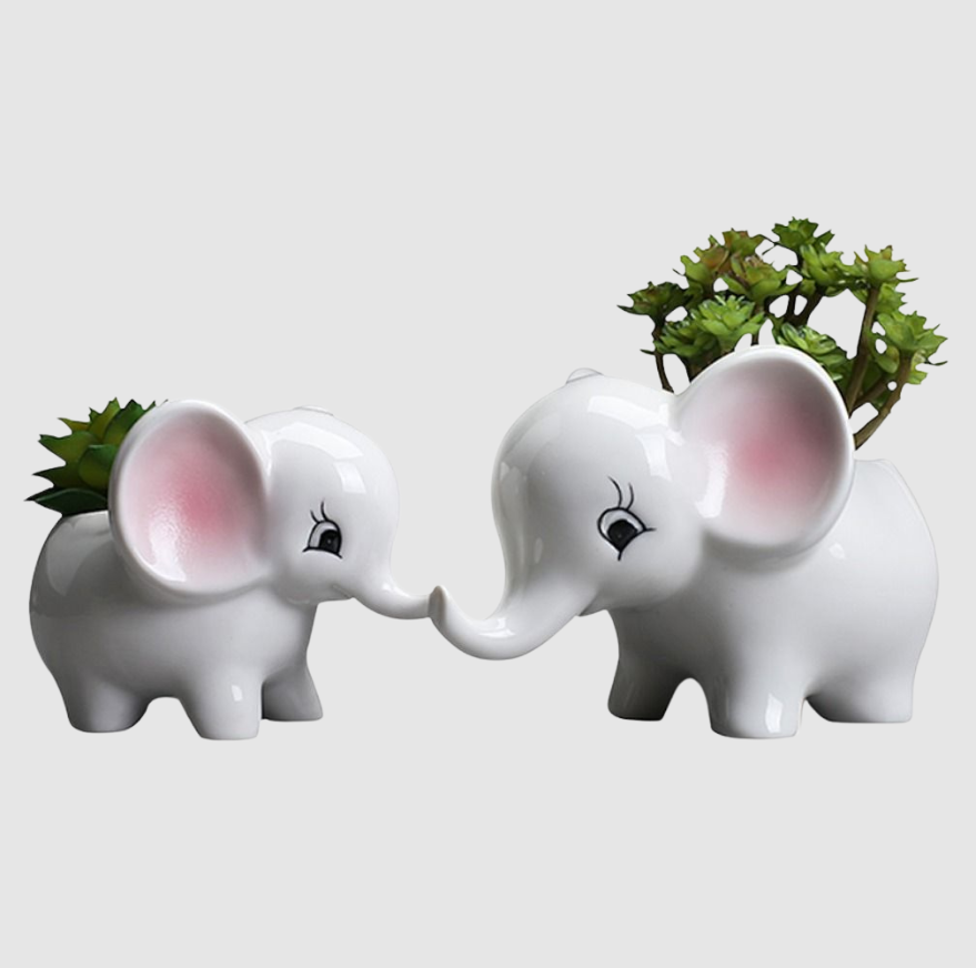 ElephantElegance Pot de Fleurs Sculptural | Design Décoratif Moderne Inspiré par les Éléphants | Valuna