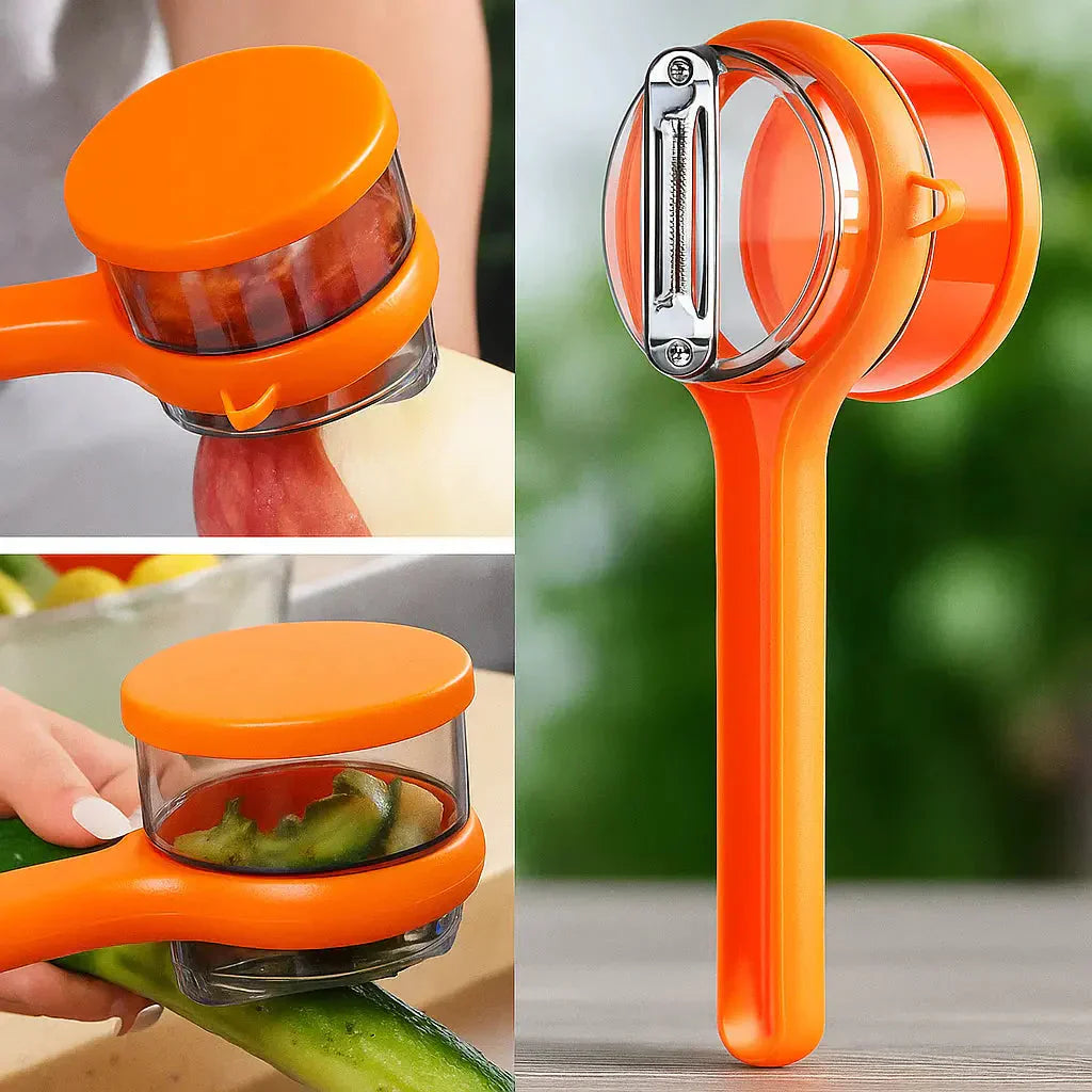 PeelMate Éplucheur Ergonomique 2‑en‑1 avec Collecteur Intégré | Indispensable Sans Désordre pour la Cuisine | Valuna
