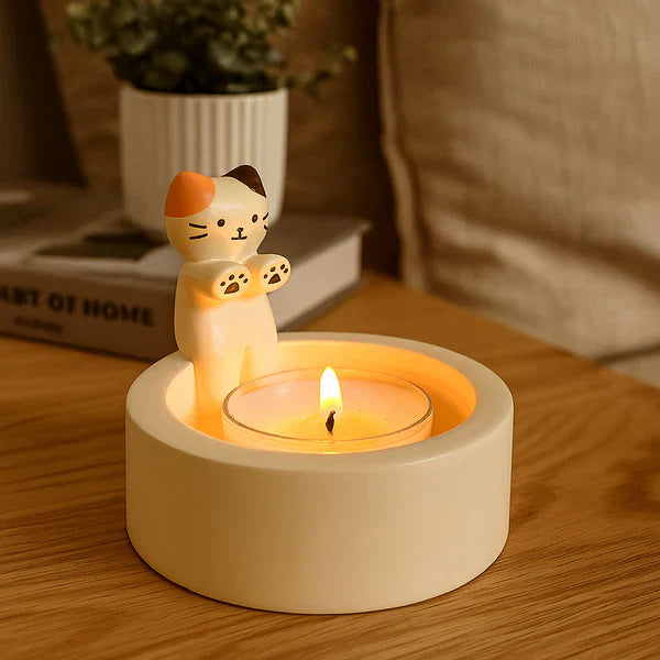 Bougeoir En Céramique En Forme De Chat - Valuna