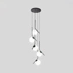 EnkelGlobe | Chandelier Multi-Lumière Noir – Lustre en Verre pour Escaliers & Halls | Valuna