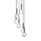 EnkelGlobe | Chandelier Multi-Lumière Noir – Lustre en Verre pour Escaliers & Halls | Valuna
