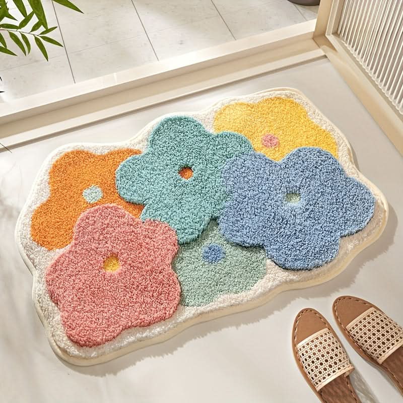FlorSoft | Tapis De Bain Extra Absorbant Avec Motif Floral Pour Confort Et Style | Valuna