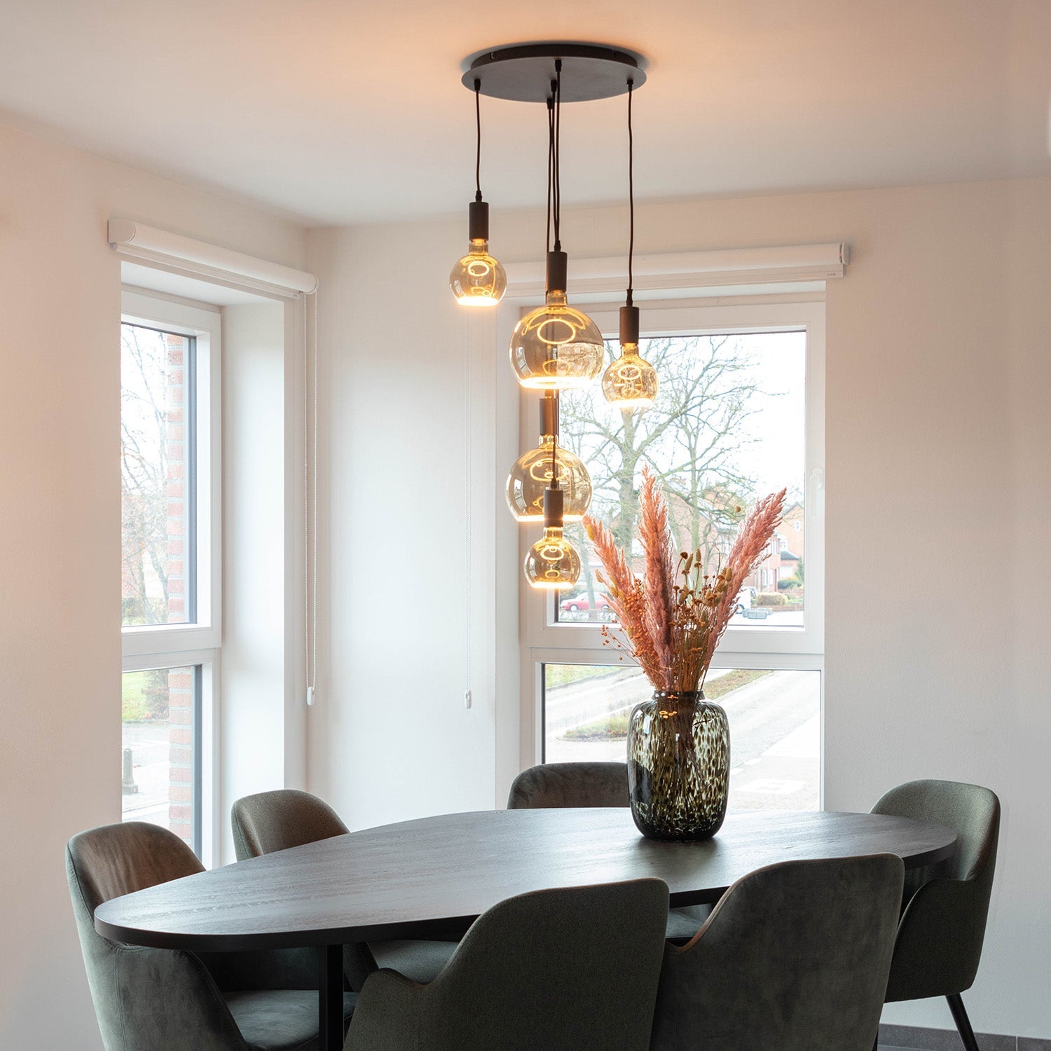 PendelSapa5 | Suspension Moderne Avec Globes Flottants Inclus | Valuna