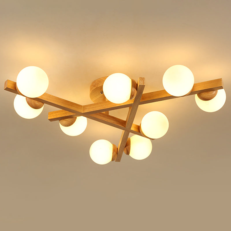 Bois Croisé | Lustre Plafond Moderne Multi-Ampoules Pour Chambre | Valuna
