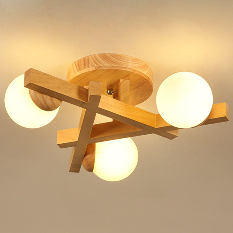 Bois Croisé | Lustre Plafond Moderne Multi-Ampoules Pour Chambre | Valuna
