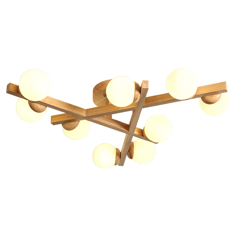 Bois Croisé | Lustre Plafond Moderne Multi-Ampoules Pour Chambre | Valuna