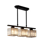 CrystalSquare | Lampe De Plafond Suspendue Carrée 3/4 Sources Pour Salle À Manger | Valuna