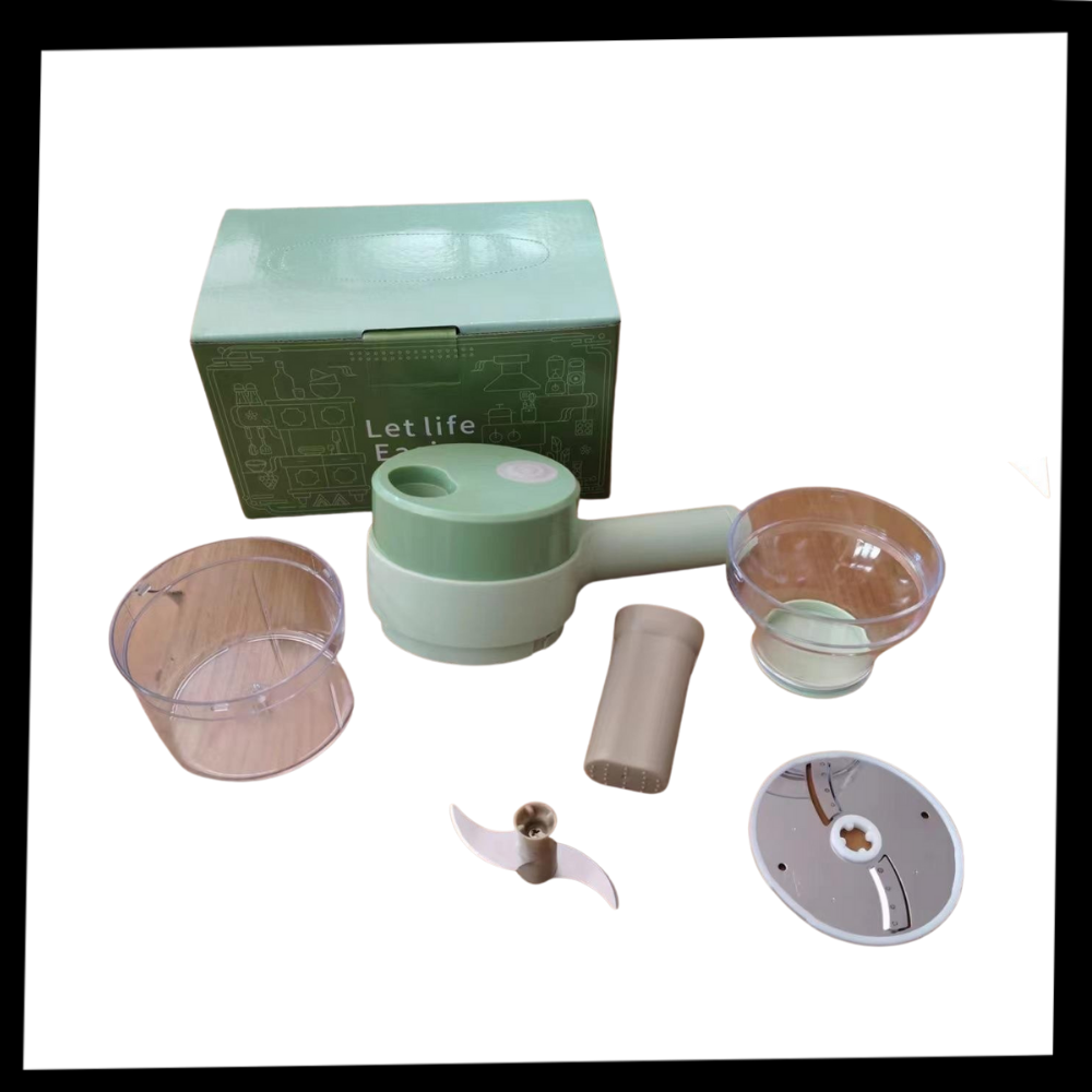 Hachoir Électrique 4-en-1 Sans Fil | Pour Légumes, Herbes, Viande & Sauce | Valuna