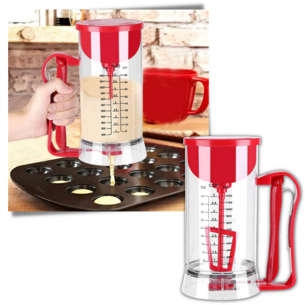 Distributeur de Pâte Électrique sans Fil Mix ’n Pour | Mixeur Portable 1,2 L pour Crêpes, Gaufres & Cupcakes | Valuna