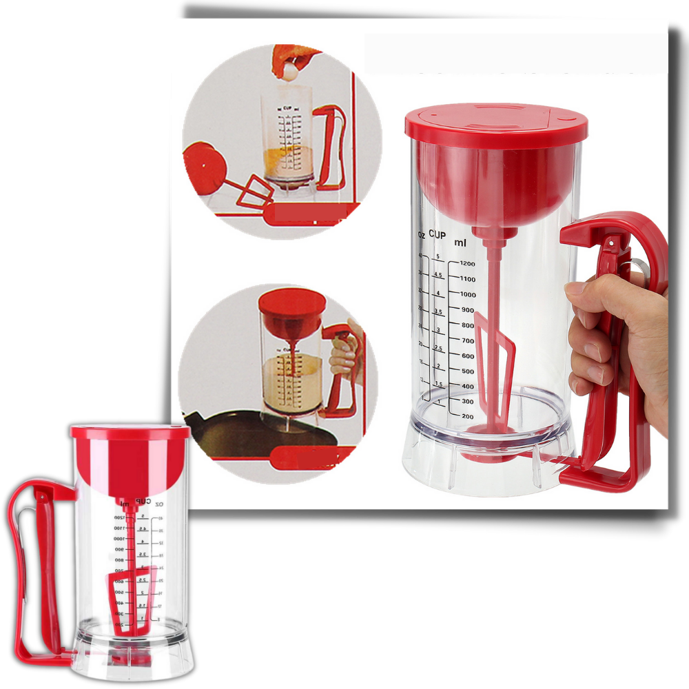 Distributeur de Pâte Électrique sans Fil Mix ’n Pour | Mixeur Portable 1,2 L pour Crêpes, Gaufres & Cupcakes | Valuna