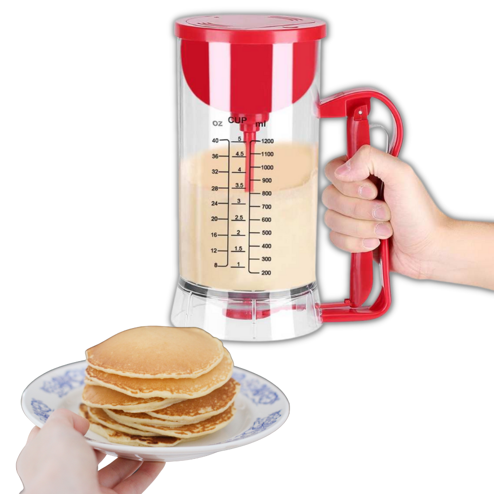 Distributeur de Pâte Électrique sans Fil Mix ’n Pour | Mixeur Portable 1,2 L pour Crêpes, Gaufres & Cupcakes | Valuna