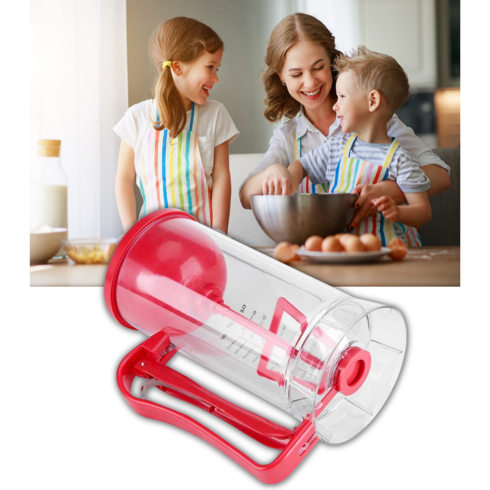 Distributeur de Pâte Électrique sans Fil Mix ’n Pour | Mixeur Portable 1,2 L pour Crêpes, Gaufres & Cupcakes | Valuna