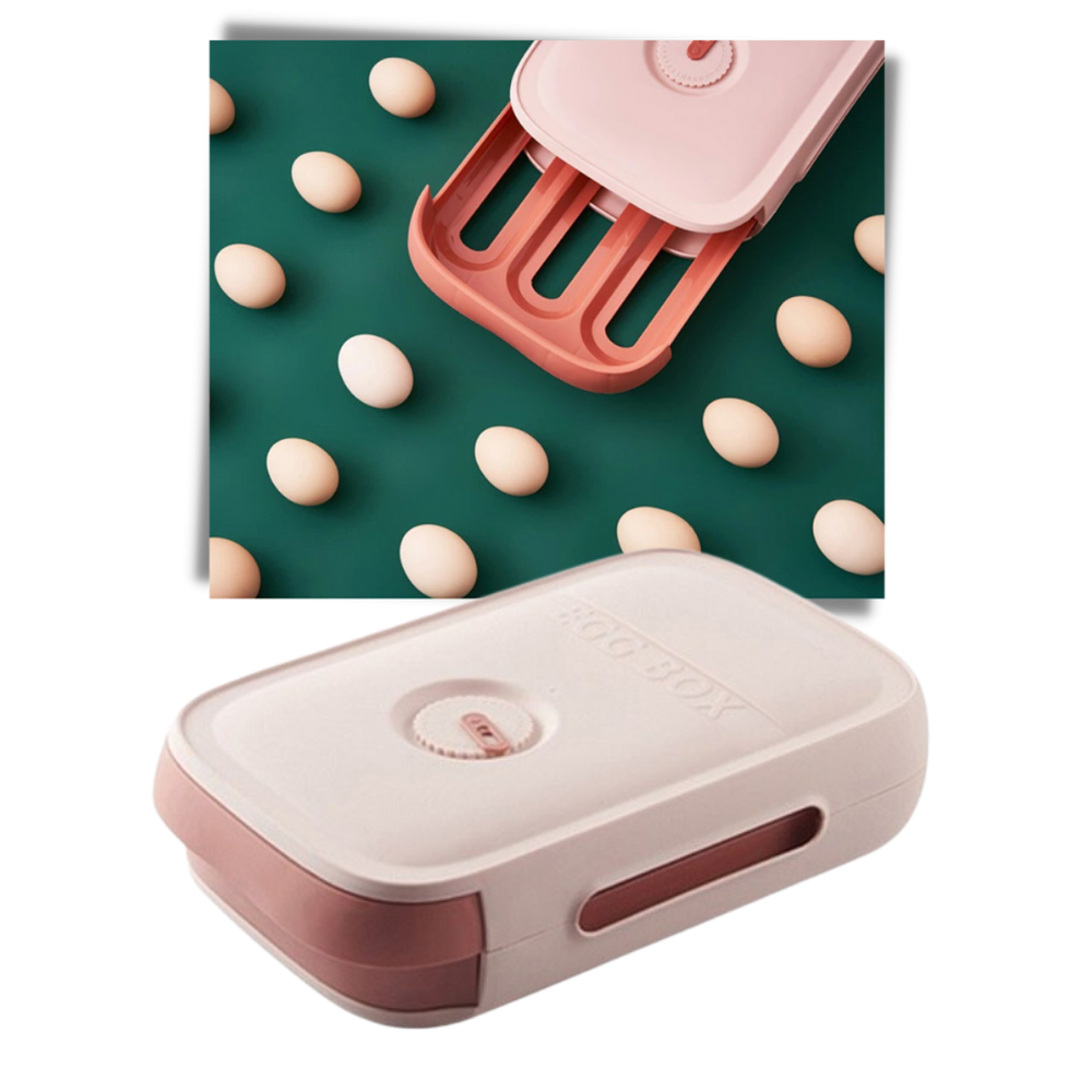 EggGuard Boîte à Œufs Auto‑Roulement | Couvercle Hermétique Anti‑Humidité pour Réfrigérateur | Valuna