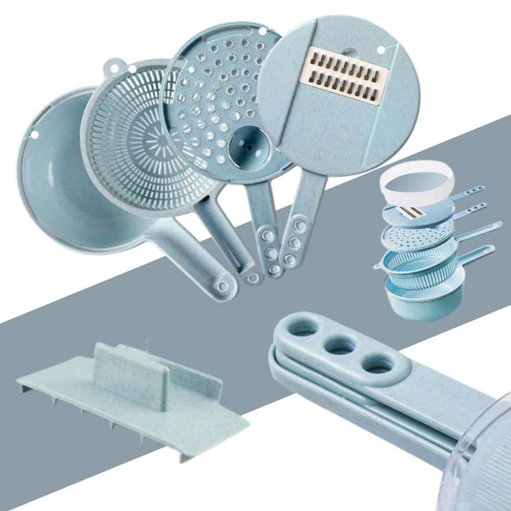 SliceMaster Mandoline 8‑en‑1 Multifonctions | Trancheuse Légumes & Fruits avec 7 Lames Inox | Valuna