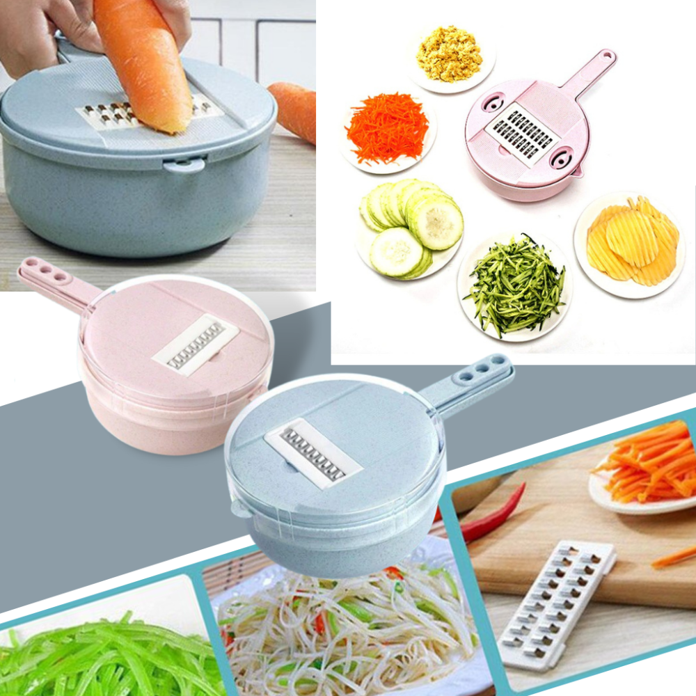 SliceMaster Mandoline 8‑en‑1 Multifonctions | Trancheuse Légumes & Fruits avec 7 Lames Inox | Valuna