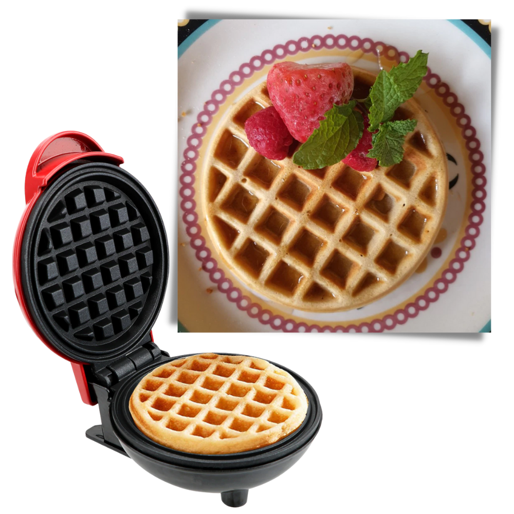Mini Gaufrier Électrique | Compact et Rapide pour Petit-Déjeuner ou Gourmandise | Valuna
