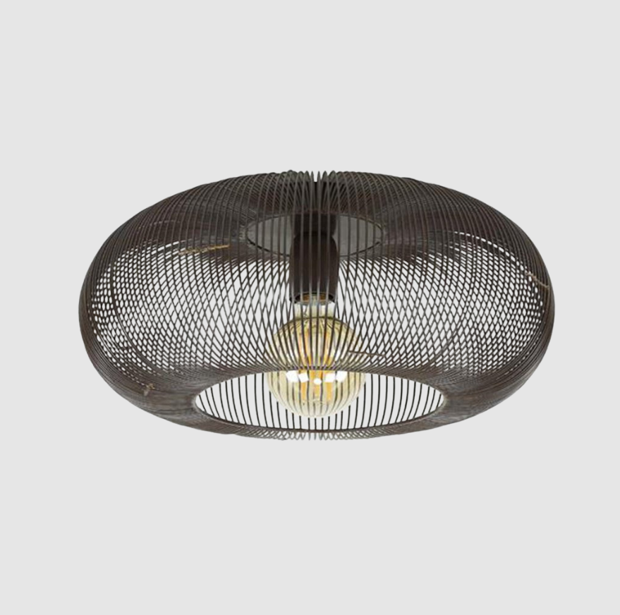 Plafonnier Industriel Jill Cuivré‑Marron | Luminaire Déco Ovale Chaleureux | Valuna