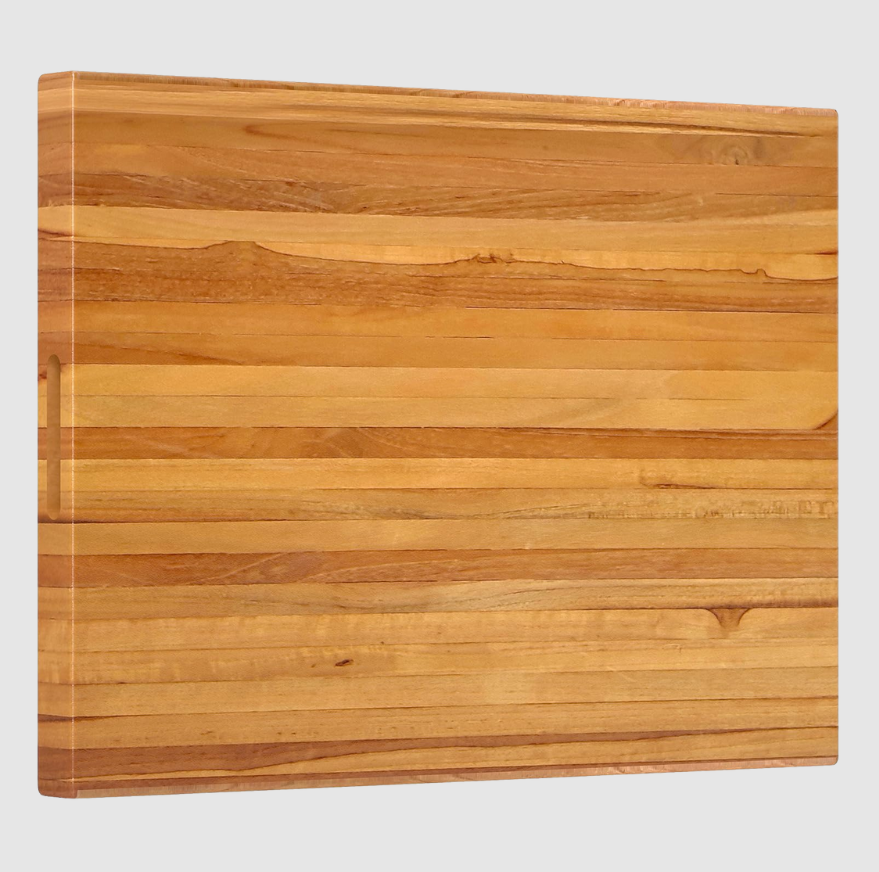 Planche de Coupe Réversible en Teck 61 cm | Robuste & Résistante à l’Eau | Valuna