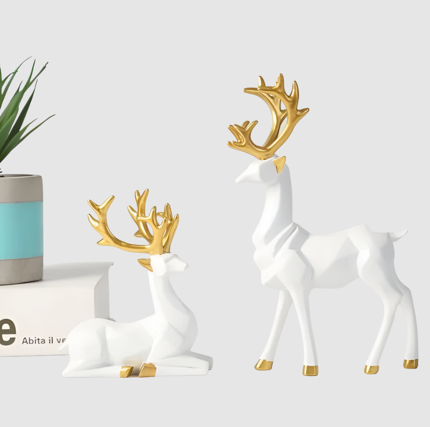 WinterWhimsy | Ensemble de Rennes en Résine Élégante | Valuna