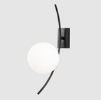 Applique Murale Cielo en Verre Noir | Élégance Moderne Contrastée | Valuna