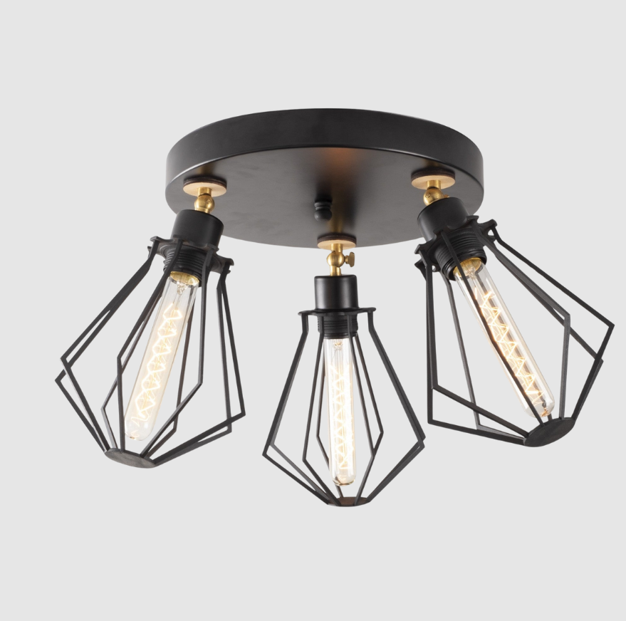 Plafonnier Rond Palisade Noir‑Doré | Éclairage Moderne et Luxueux | Valuna